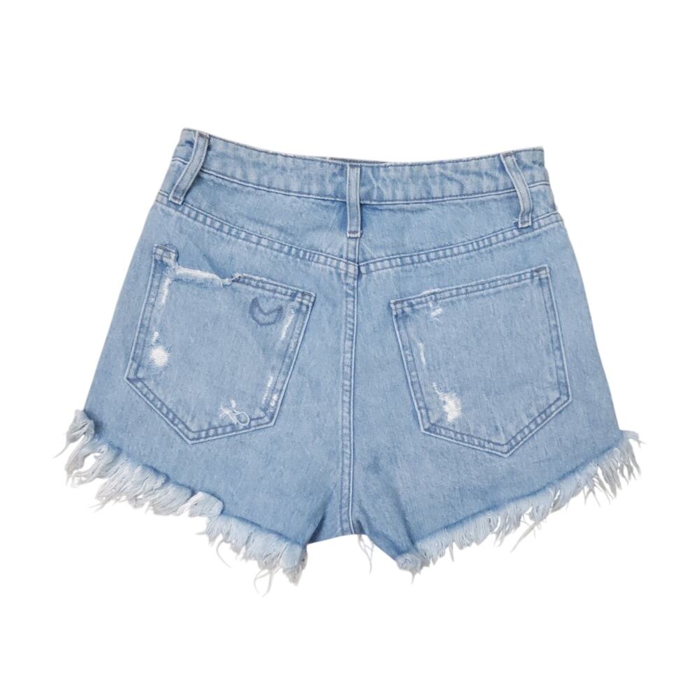 Show Me Your Mumu Womens Houston Cotton Four Pocket High-Rise Denim Shorts - Picture 4 of 6